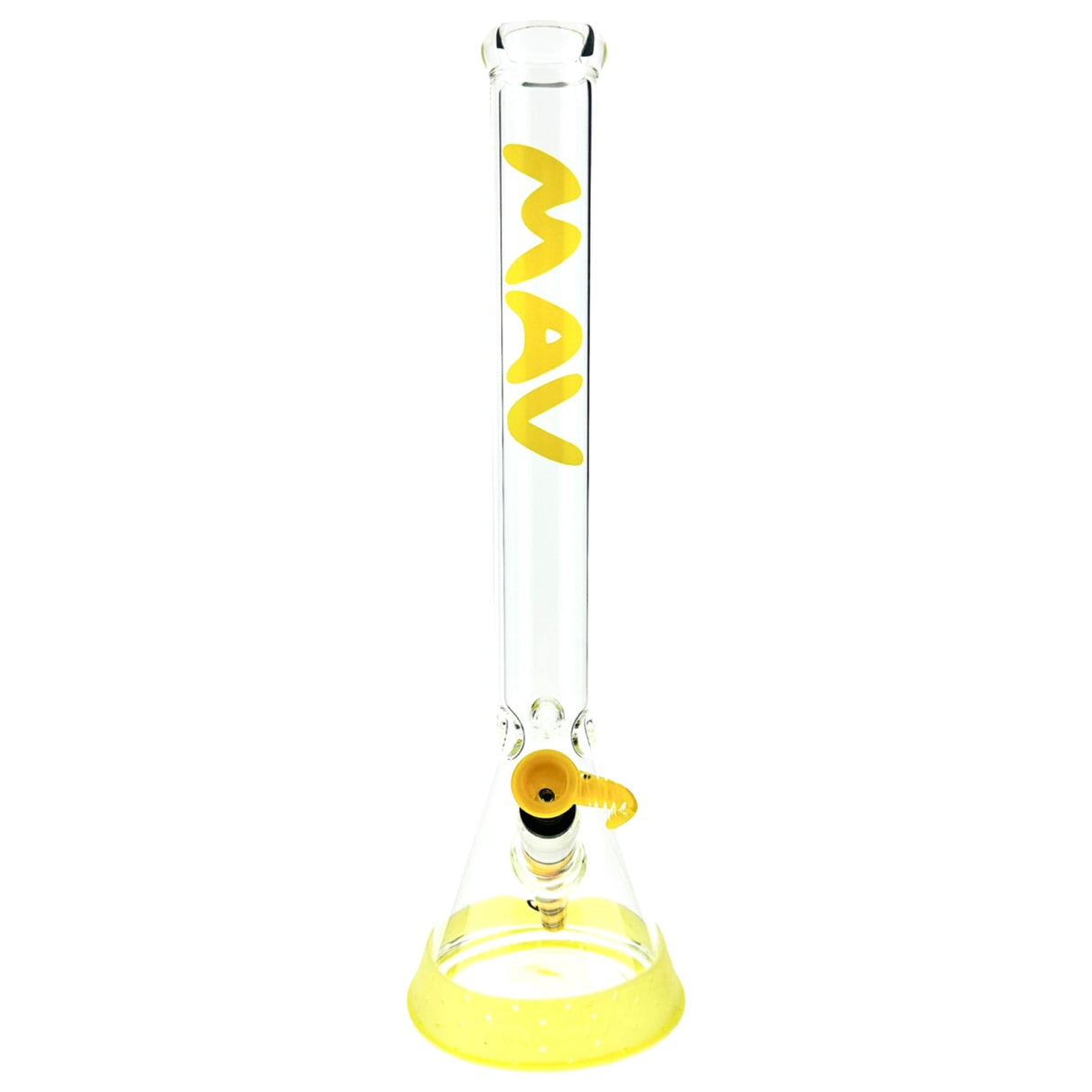 MAV Glass 18" Classic Yellow Mellow Bong Set, Borosilicate Glass, Front View