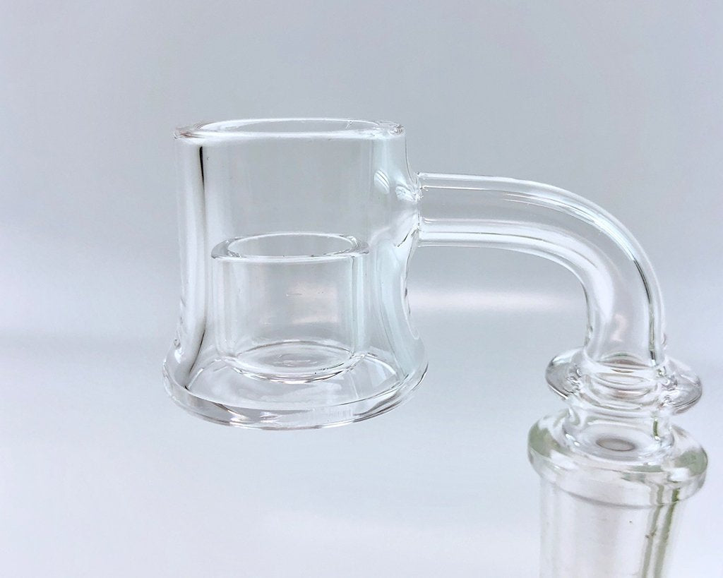 AFM Quartz Glass Banger Insert for Dab Rigs - Clear, Side View on White Background