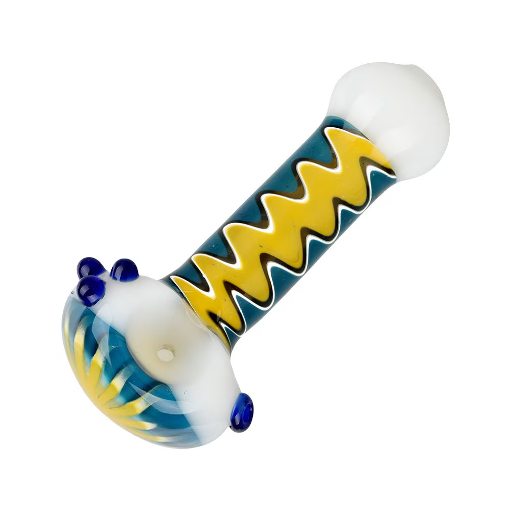 Intrepid Wig Wag Glass Spoon Pipe | 4.75" | Colors Vary