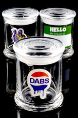 Large Glass Stash Jar – Decal Lidless Seal – 3.75″ - Assorted Colors