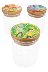 Glass Jar – Bamboo Lid Decal – 3.5″ - Assorted Colors