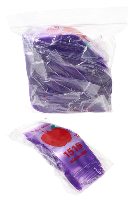 Apple Bags Mini Zip Baggies – 1 1/2″ × 1 1/2″ – 1000 Pack