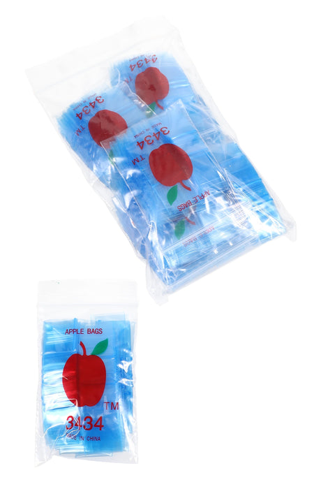 Apple Bags Mini Zip Baggies – 3/4″ × 3/4″ – 1000 Pack