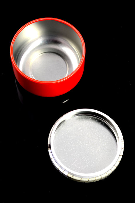 Metal Stash Jar – Design Lid – Screw-Top - Assorted Colors