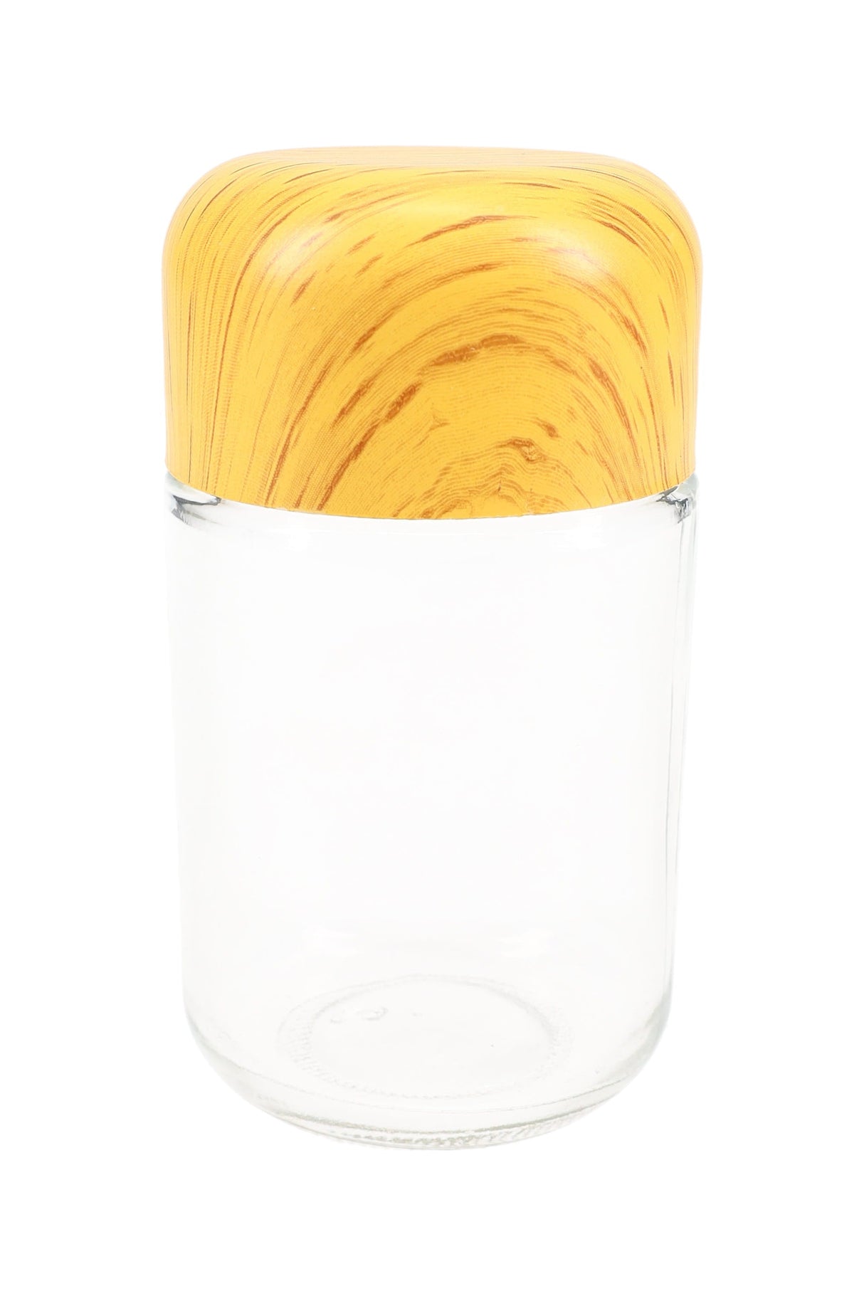 Glass Stash Jar – Wood-Grain Tamper Cap