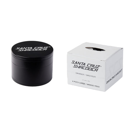 Santa Cruz Shredder Large 4-Piece Grinder in Black, Front View with Packaging