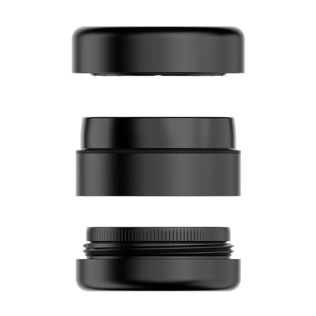 Flower Mill 2.5" Premium Grinder in Black - Disassembled View Showing All Parts