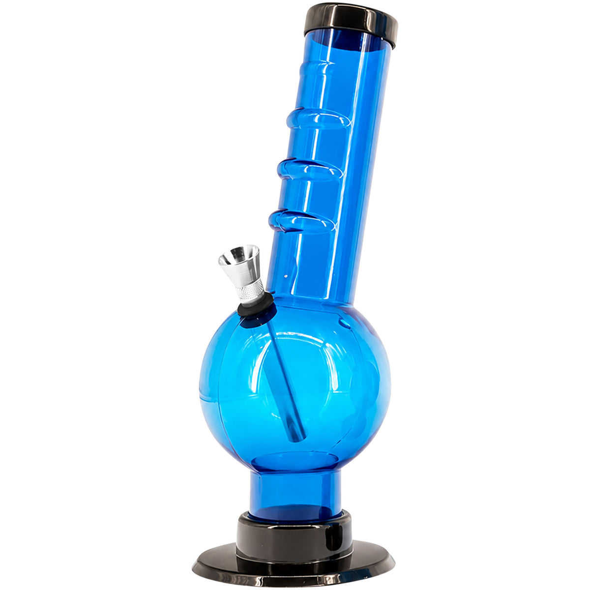 JM Enterprises 9-12" Acrylic Angled Neck Straight Tube Bubble Bong - Multiple Colors