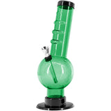JM Enterprises 9-12" Acrylic Angled Neck Straight Tube Bubble Bong - Multiple Colors