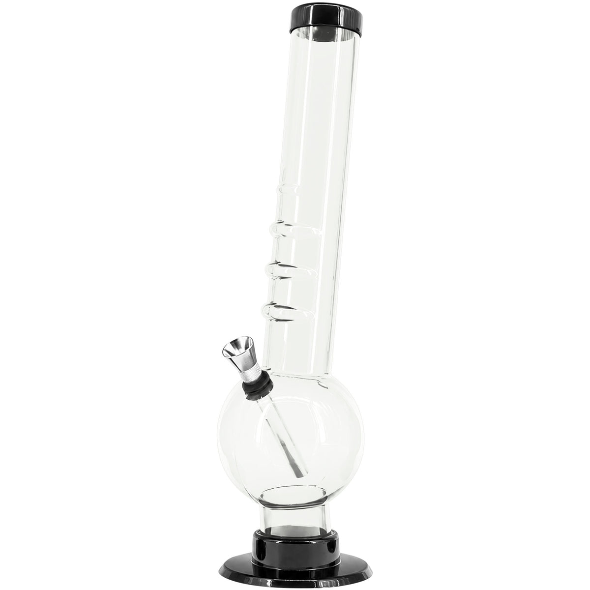 JM Enterprises 9-12" Acrylic Angled Neck Straight Tube Bubble Bong - Multiple Colors