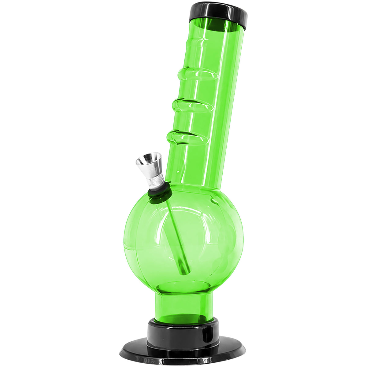 JM Enterprises 9-12" Acrylic Angled Neck Straight Tube Bubble Bong - Multiple Colors