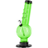 JM Enterprises 9-12" Acrylic Angled Neck Straight Tube Bubble Bong - Multiple Colors