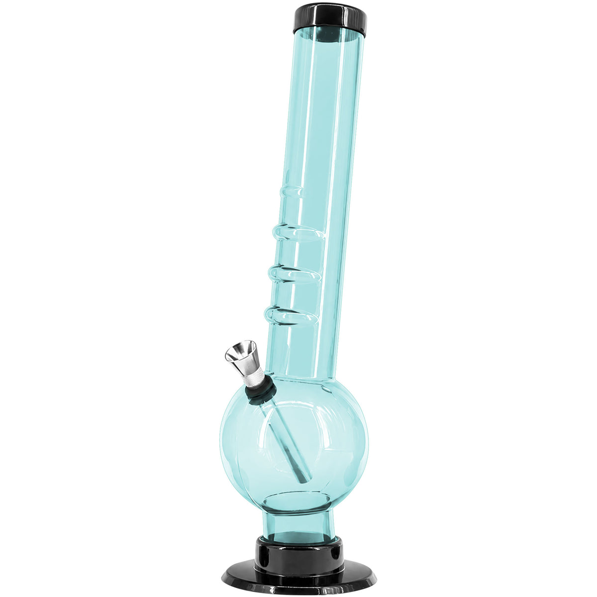 JM Enterprises 9-12" Acrylic Angled Neck Straight Tube Bubble Bong - Multiple Colors