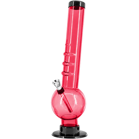 JM Enterprises 9-12" Acrylic Angled Neck Straight Tube Bubble Bong - Multiple Colors