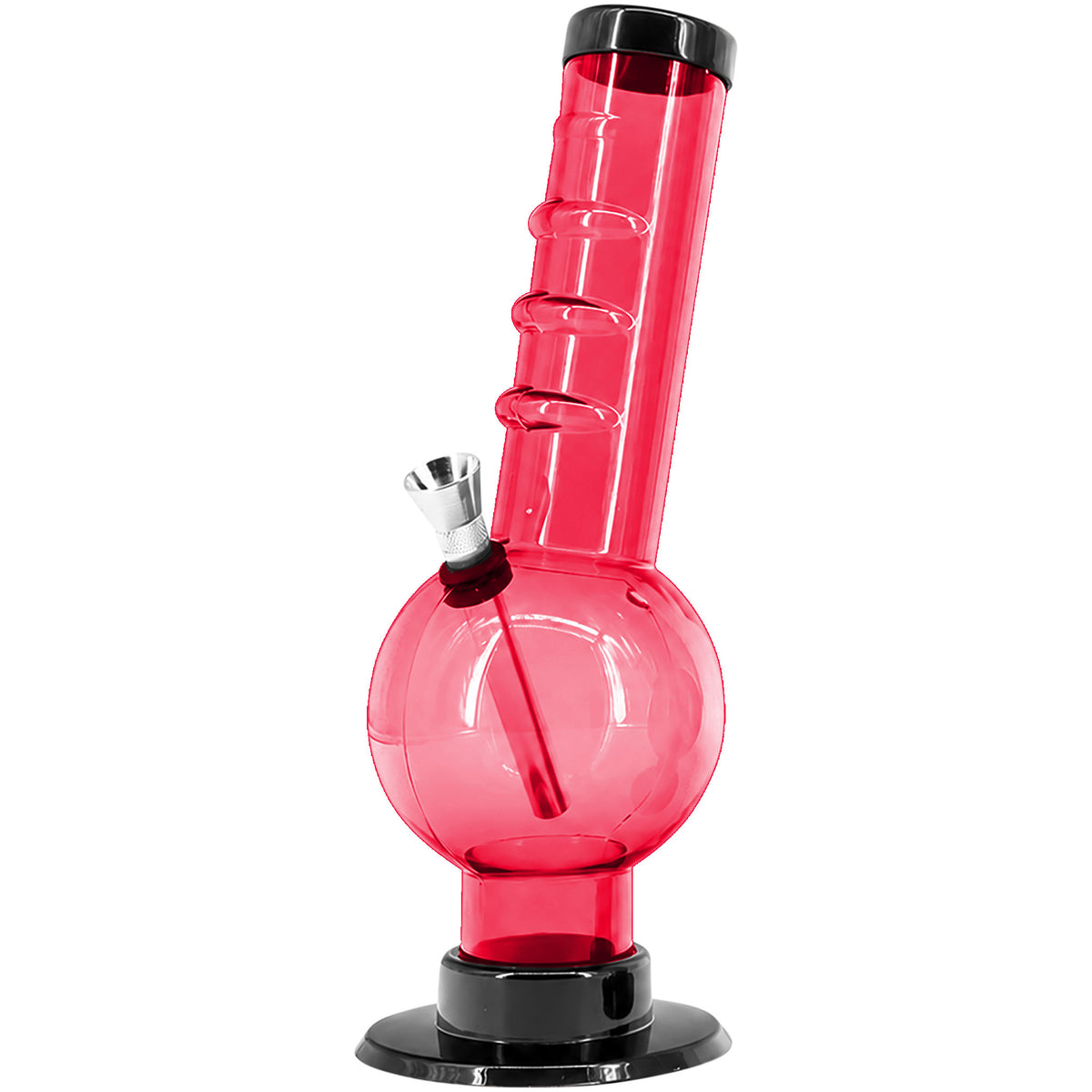 JM Enterprises 9-12" Acrylic Angled Neck Straight Tube Bubble Bong - Multiple Colors