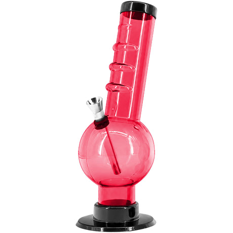 JM Enterprises 9-12" Acrylic Angled Neck Straight Tube Bubble Bong - Multiple Colors