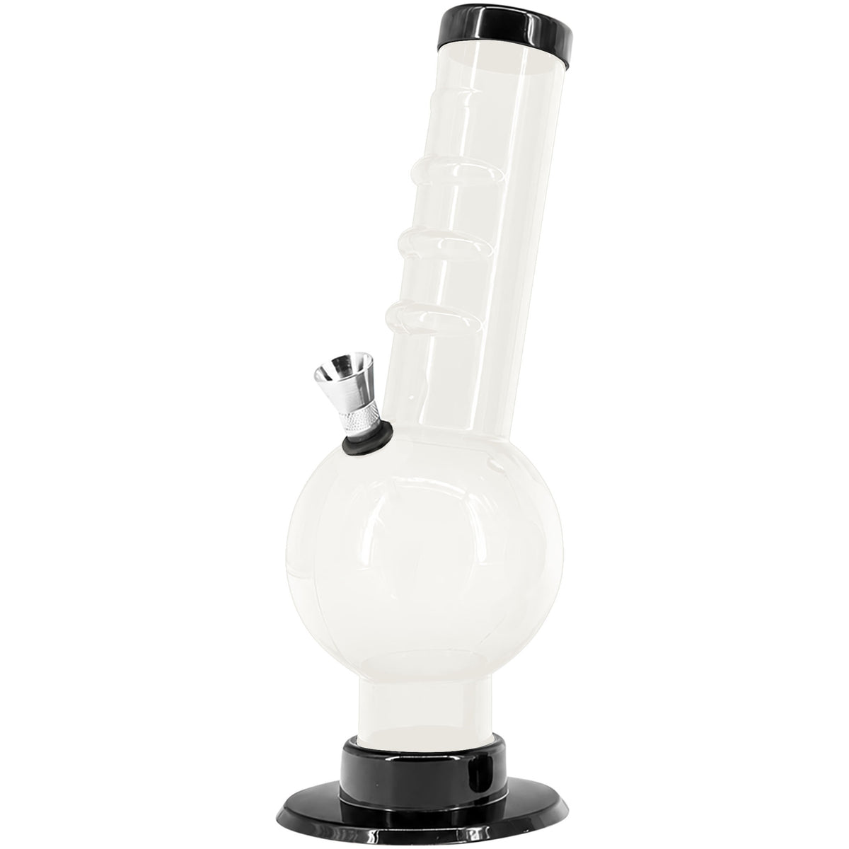 JM Enterprises 9-12" Acrylic Angled Neck Straight Tube Bubble Bong - Multiple Colors