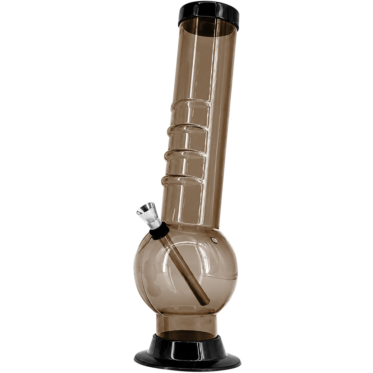 JM Enterprises 9-12" Acrylic Bent Neck Bubble Base Bong - Multiple Colors