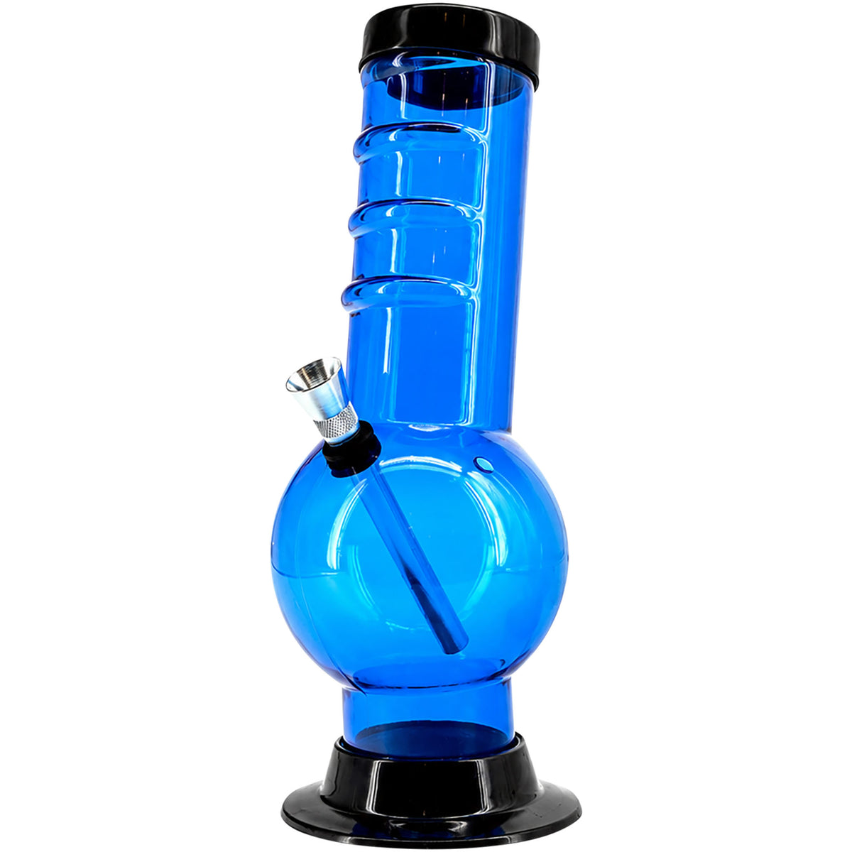 JM Enterprises 9-12" Acrylic Bent Neck Bubble Base Bong - Multiple Colors