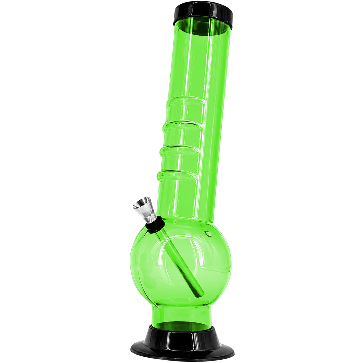 JM Enterprises 9-12" Acrylic Bent Neck Bubble Base Bong - Multiple Colors