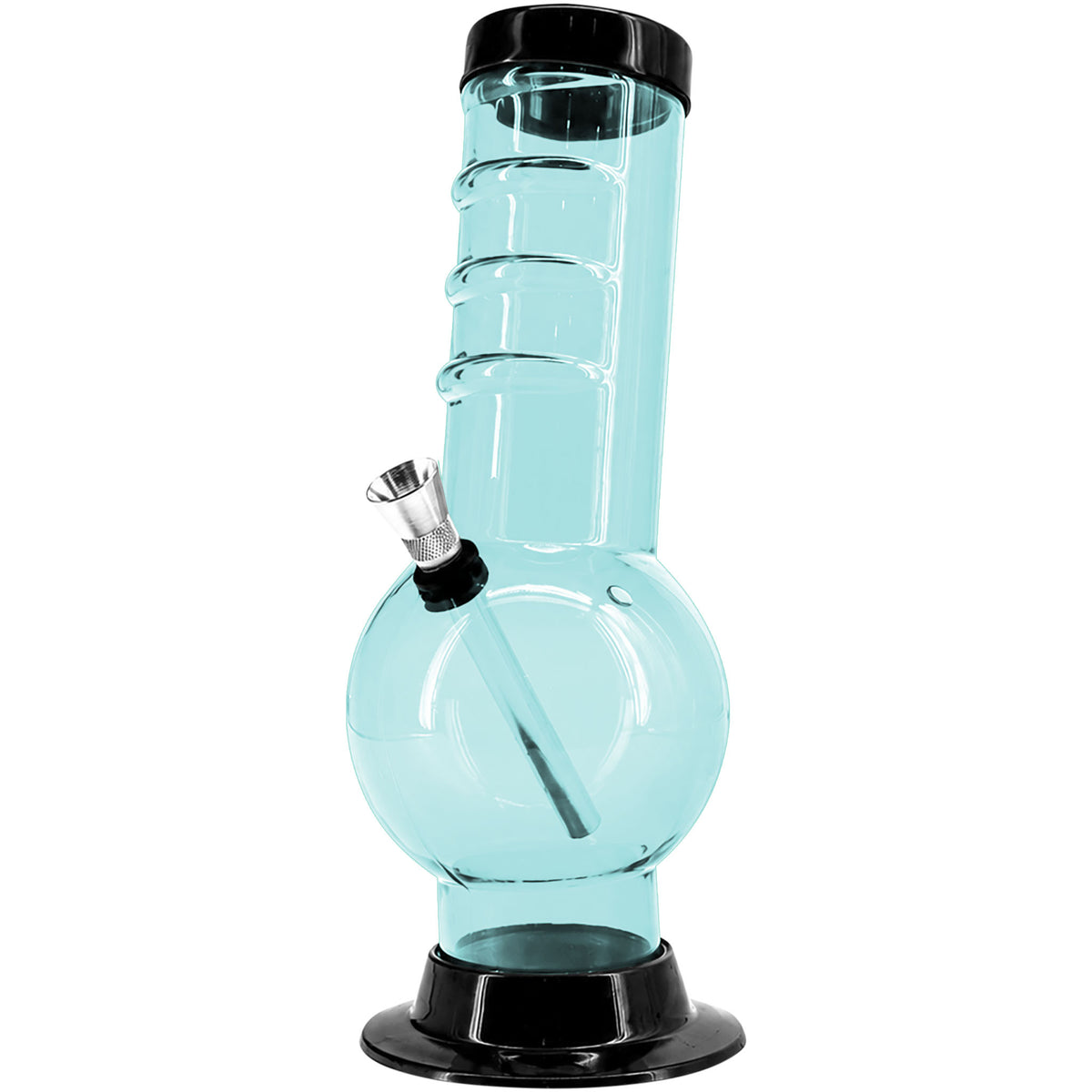 JM Enterprises 9-12" Acrylic Bent Neck Bubble Base Bong - Multiple Colors