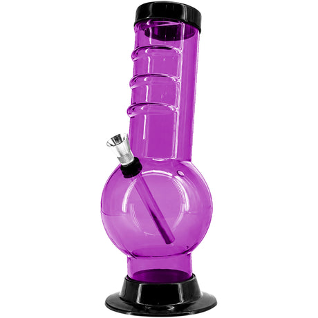 JM Enterprises 9-12" Acrylic Bent Neck Bubble Base Bong - Multiple Colors