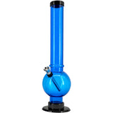 JM Enterprises 9-12" Acrylic Straight Tube Bubble Bottom Bong - Multiple Colors