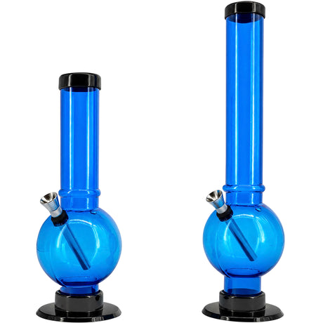 JM Enterprises 9-12" Acrylic Straight Tube Bubble Bottom Bong - Multiple Colors