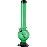 JM Enterprises 9-12" Acrylic Straight Tube Bubble Bottom Bong - Multiple Colors