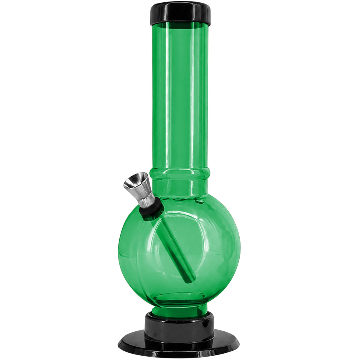 JM Enterprises 9-12" Acrylic Straight Tube Bubble Bottom Bong - Multiple Colors