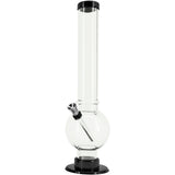 JM Enterprises 9-12" Acrylic Straight Tube Bubble Bottom Bong - Multiple Colors