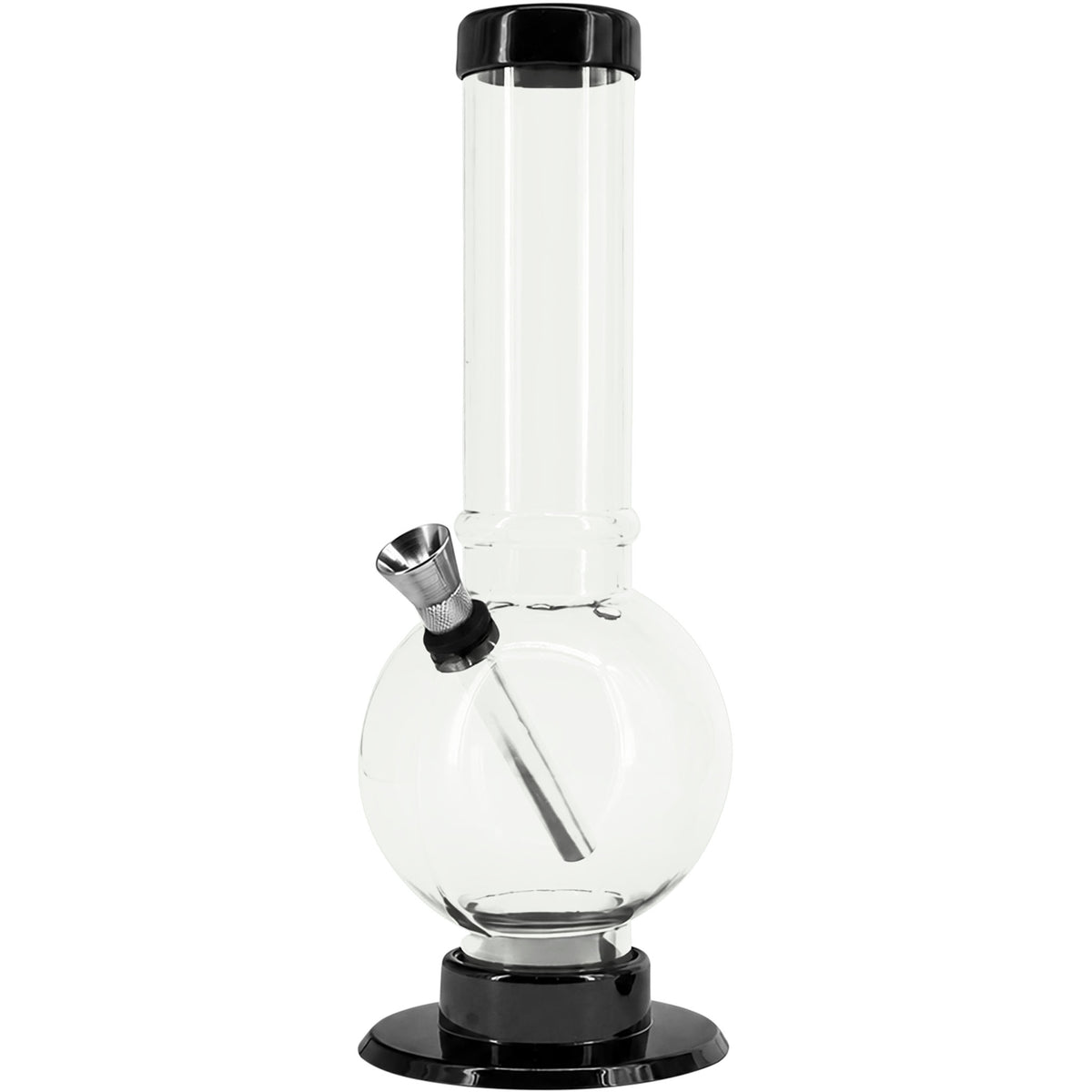 JM Enterprises 9-12" Acrylic Straight Tube Bubble Bottom Bong - Multiple Colors