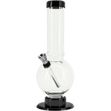 JM Enterprises 9-12" Acrylic Straight Tube Bubble Bottom Bong - Multiple Colors