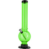 JM Enterprises 9-12" Acrylic Straight Tube Bubble Bottom Bong - Multiple Colors