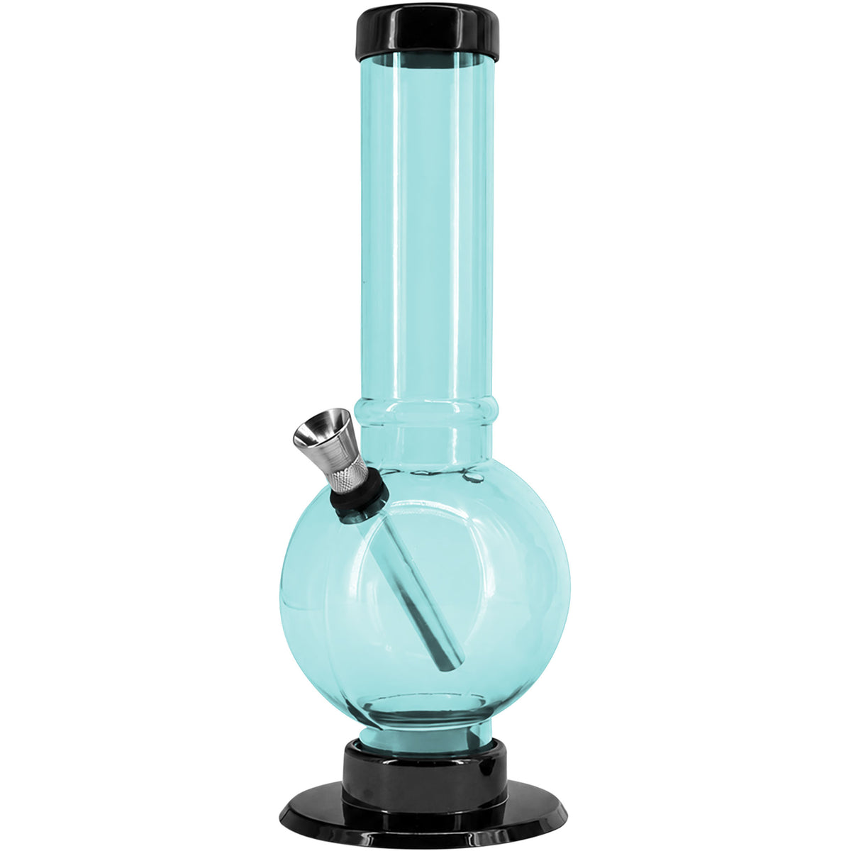 JM Enterprises 9-12" Acrylic Straight Tube Bubble Bottom Bong - Multiple Colors