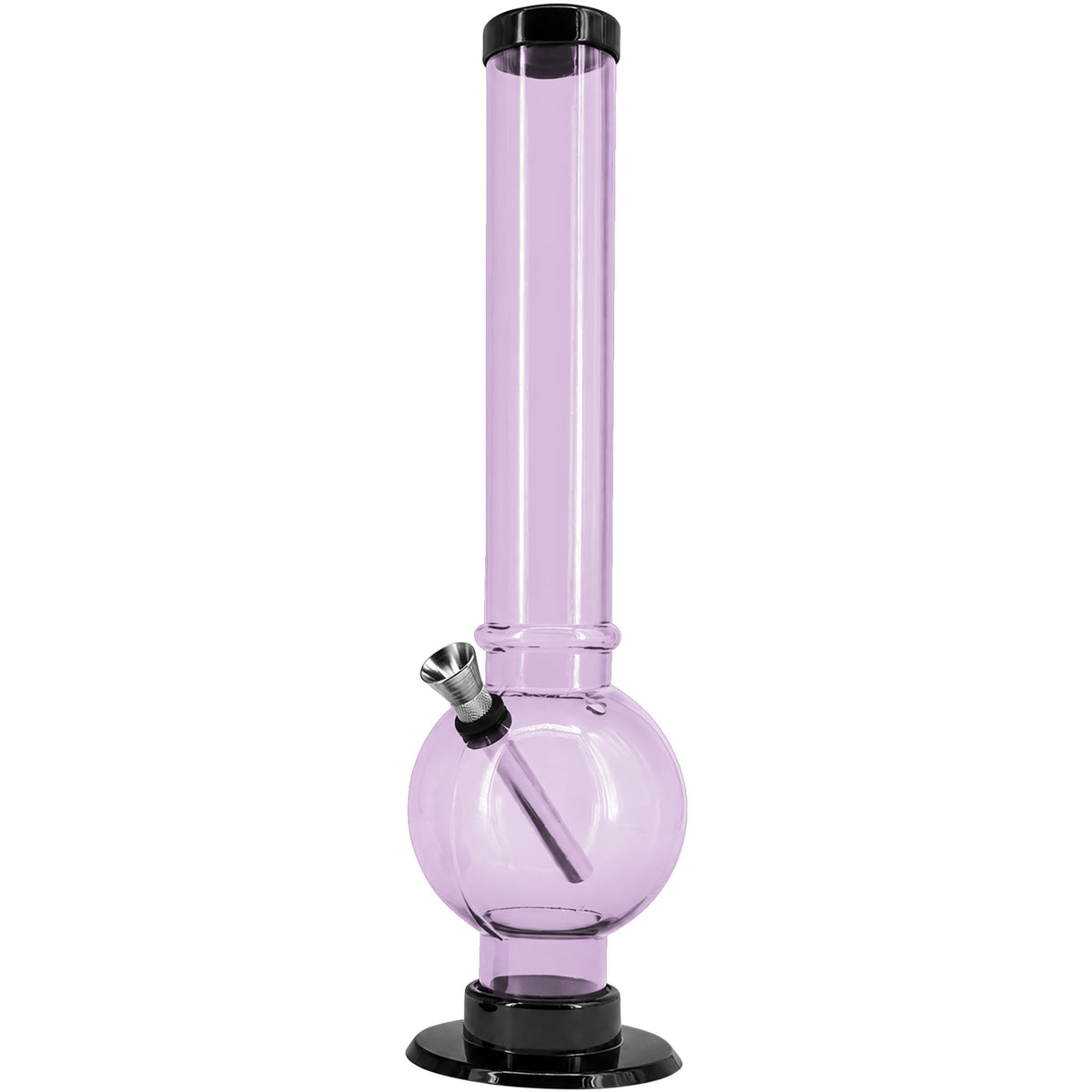 JM Enterprises 9-12" Acrylic Straight Tube Bubble Bottom Bong - Multiple Colors