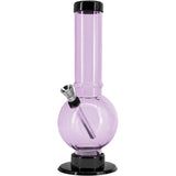 JM Enterprises 9-12" Acrylic Straight Tube Bubble Bottom Bong - Multiple Colors
