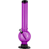 JM Enterprises 9-12" Acrylic Straight Tube Bubble Bottom Bong - Multiple Colors