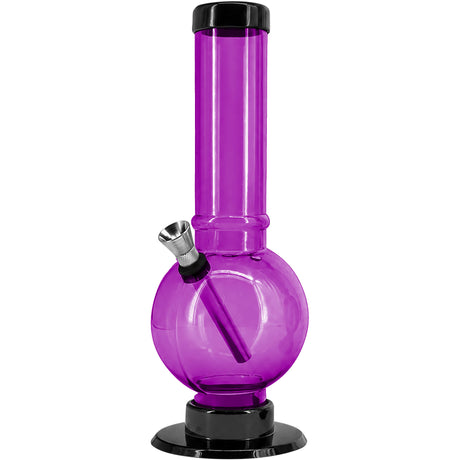 JM Enterprises 9-12" Acrylic Straight Tube Bubble Bottom Bong - Multiple Colors