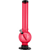 JM Enterprises 9-12" Acrylic Straight Tube Bubble Bottom Bong - Multiple Colors