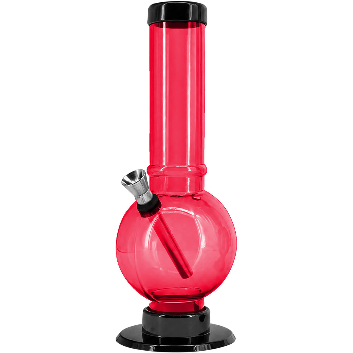 JM Enterprises 9-12" Acrylic Straight Tube Bubble Bottom Bong - Multiple Colors