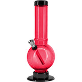 JM Enterprises 9-12" Acrylic Straight Tube Bubble Bottom Bong - Multiple Colors