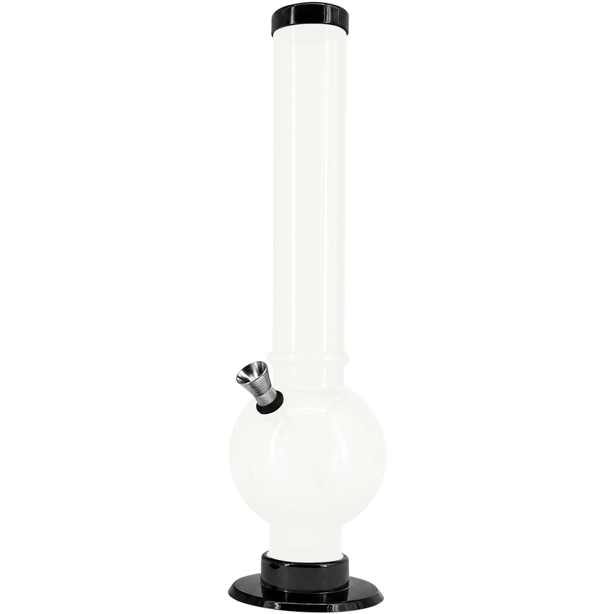 JM Enterprises 9-12" Acrylic Straight Tube Bubble Bottom Bong - Multiple Colors