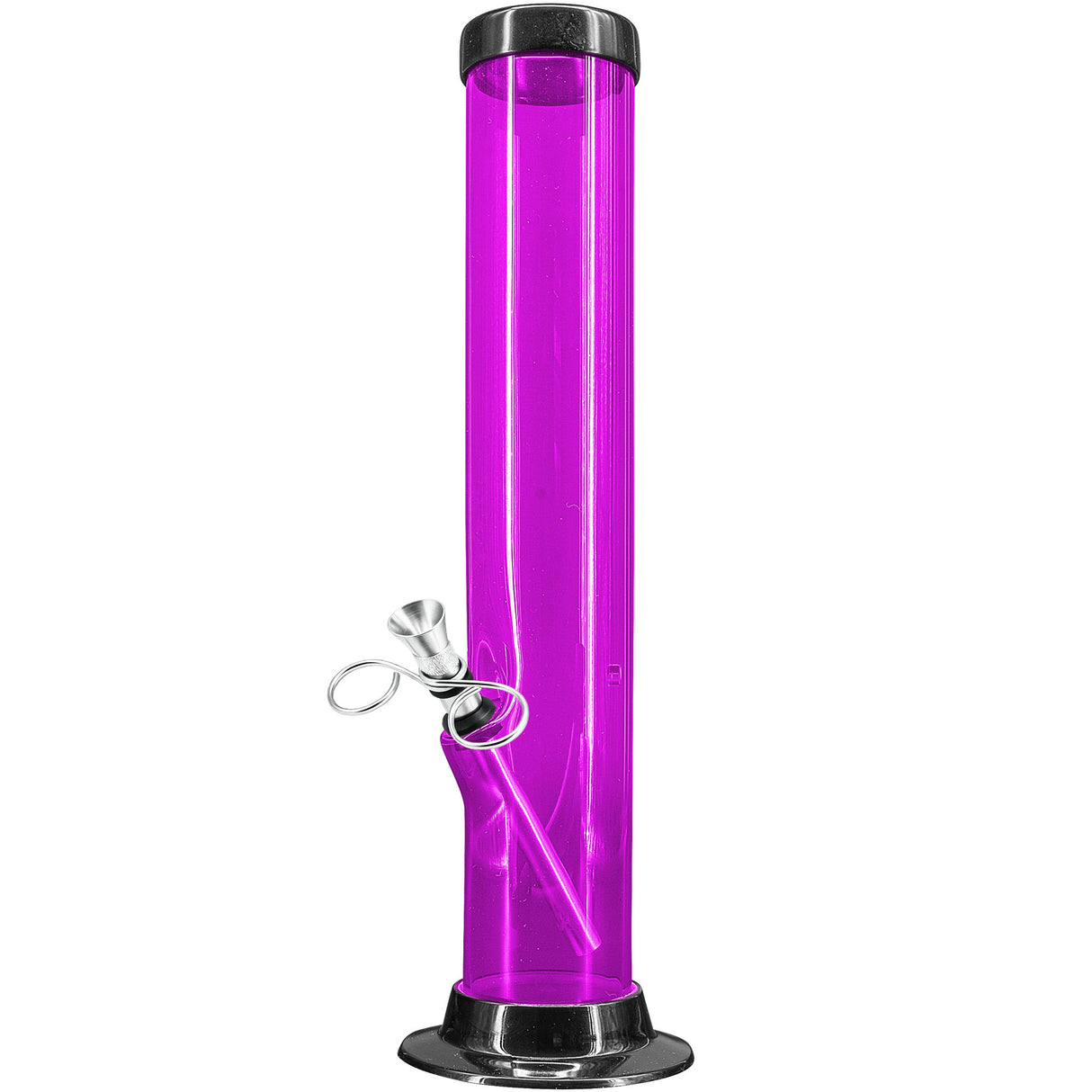 JM Enterprises 6-9-12-15" Acrylic Straight Tube Basic Bong - 2" Tube Diameter - Multiple Colors