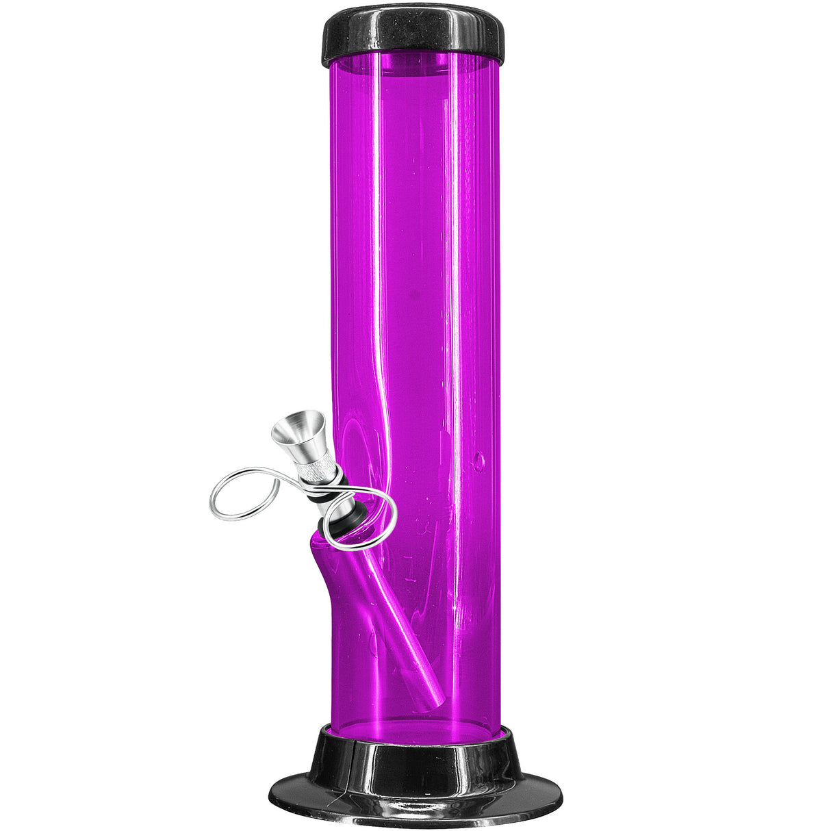 JM Enterprises 6-9-12-15" Acrylic Straight Tube Basic Bong - 2" Tube Diameter - Multiple Colors