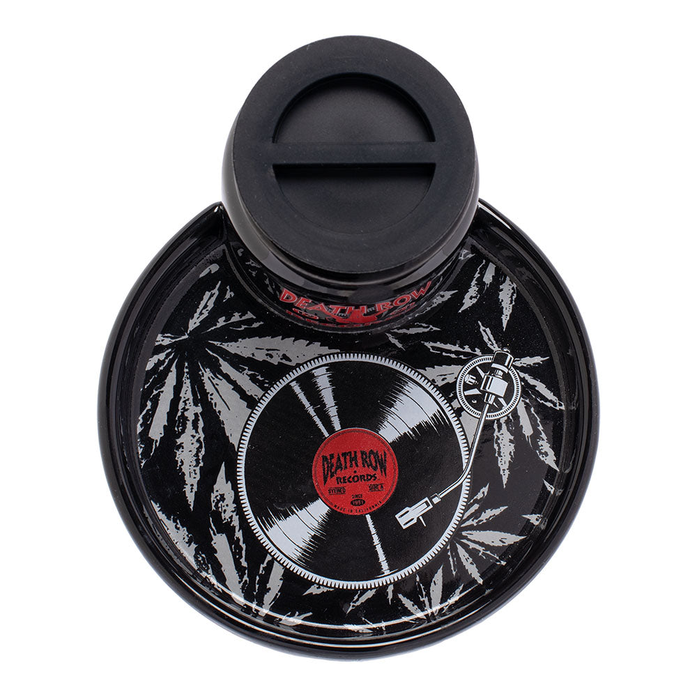 Death Row Records Ceramic StashTray - Airtight Seal, Top View, 5.75"