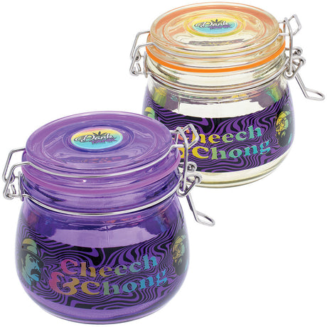 Cheech & Chong® Dank Tank Airtight Glass Jars, 500mL, Front View, Multicolored