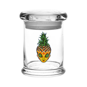 Pulsar 420 Jars Pop Top Medium 1/3 Ounce with Pinealien Design - Front View