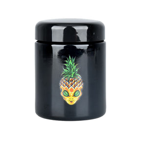 Pulsar 420 UV Screw Top Jar Large - Pinealien Design Front View on White Background