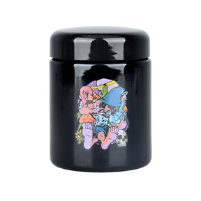 Pulsar 420 UV Screw Top Jar, Large 1/2 Ounce, Flamingo Wizard Design, Front View